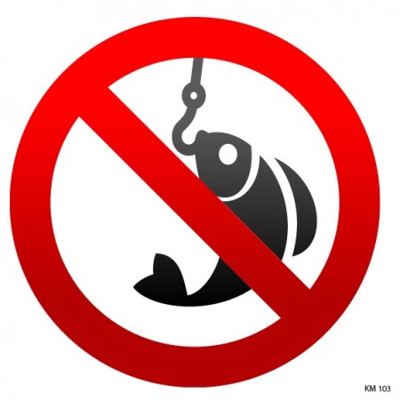 Fiske forbudt - 10x10cm